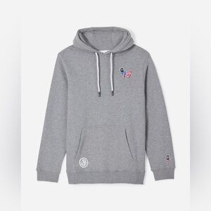 Grey Kids Hoodie with Flag Fox Embroidered Logo